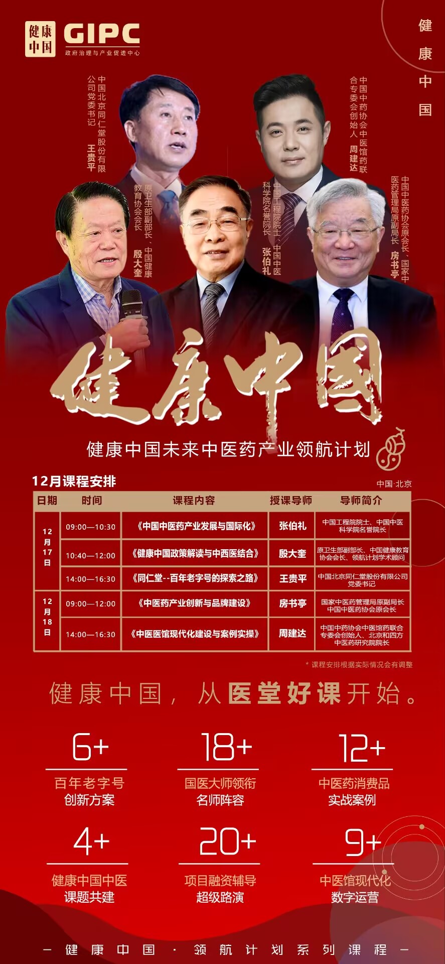 健康中國中醫(yī)藥產業(yè)領航計劃12月17-18日培訓通知